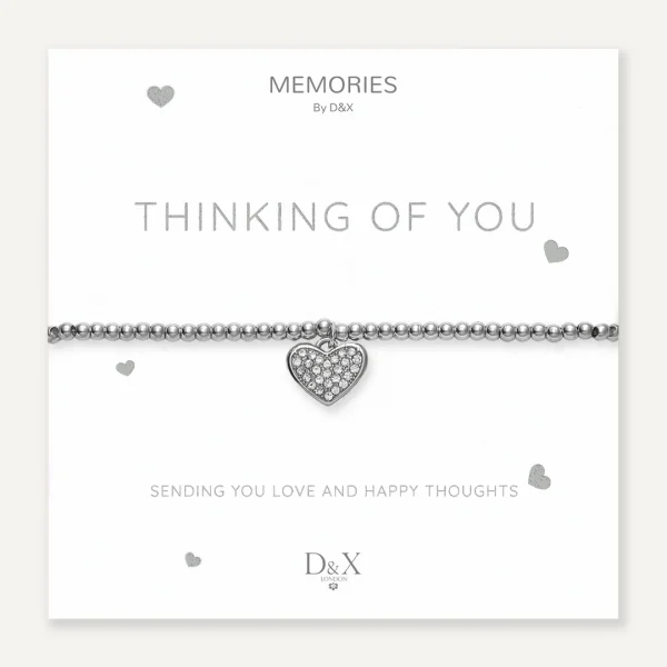Thinking of You Heart Bracelet by D&X London on Memories message card