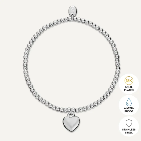 Flat-lay of Happy 40th Birthday Bracelet with white gold beads