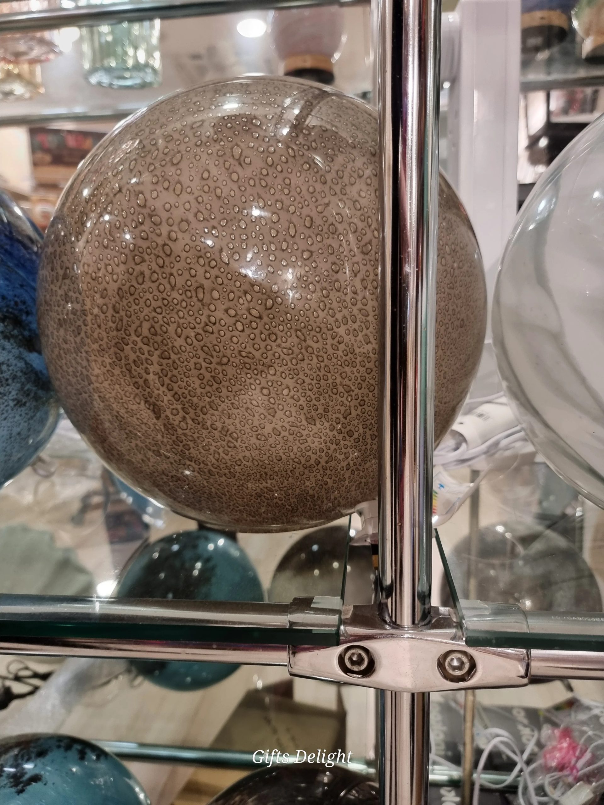 Artisan Handblown Glass Lamp Brown for living room décor