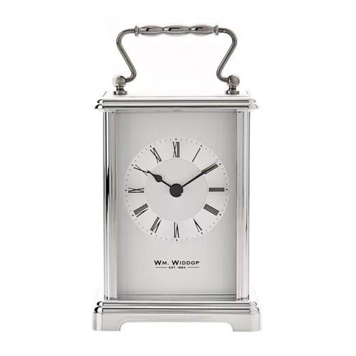 Wm Widdop Silver colour Carriage Clock