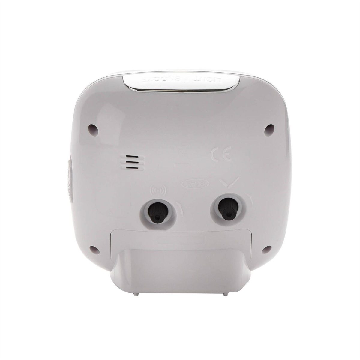 Wm Widdop Square Alarm Clock - Sweep/Light/Snooze - White