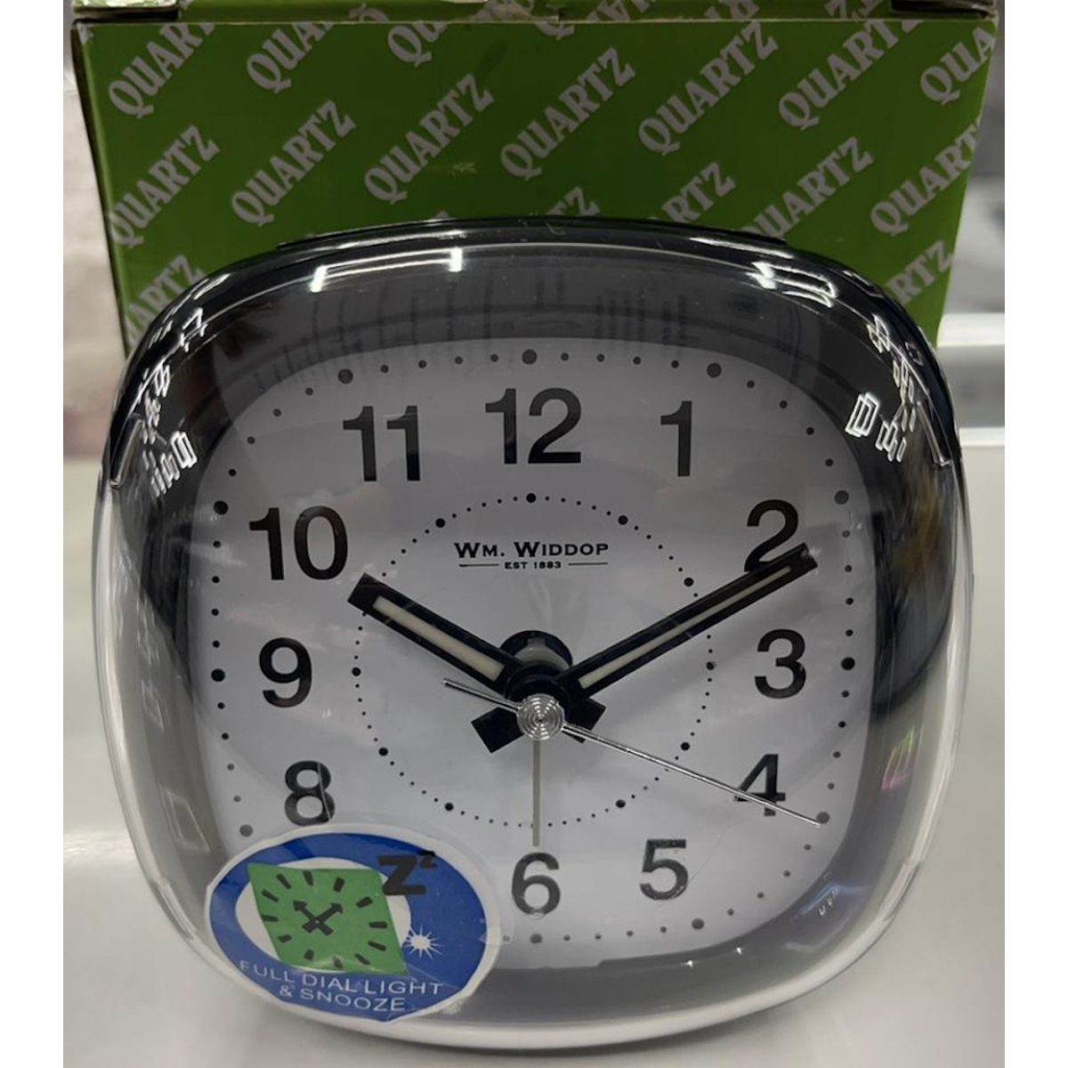 Wm Widdop Alarm Clock Dome Lens Sweep Snooze Light - Black