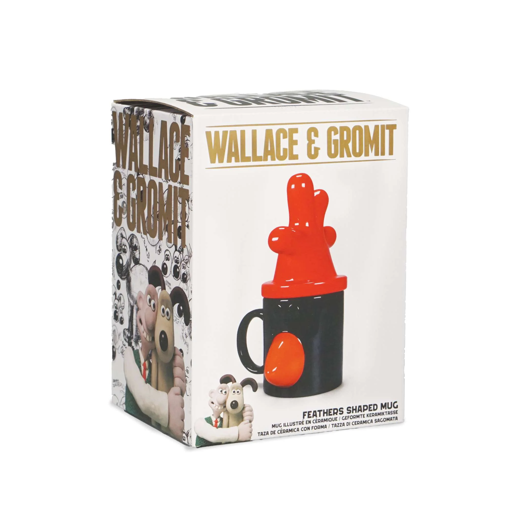 Feathers Shaped Mug w/Lid (Boxed) 340ML Wallace & Gromit