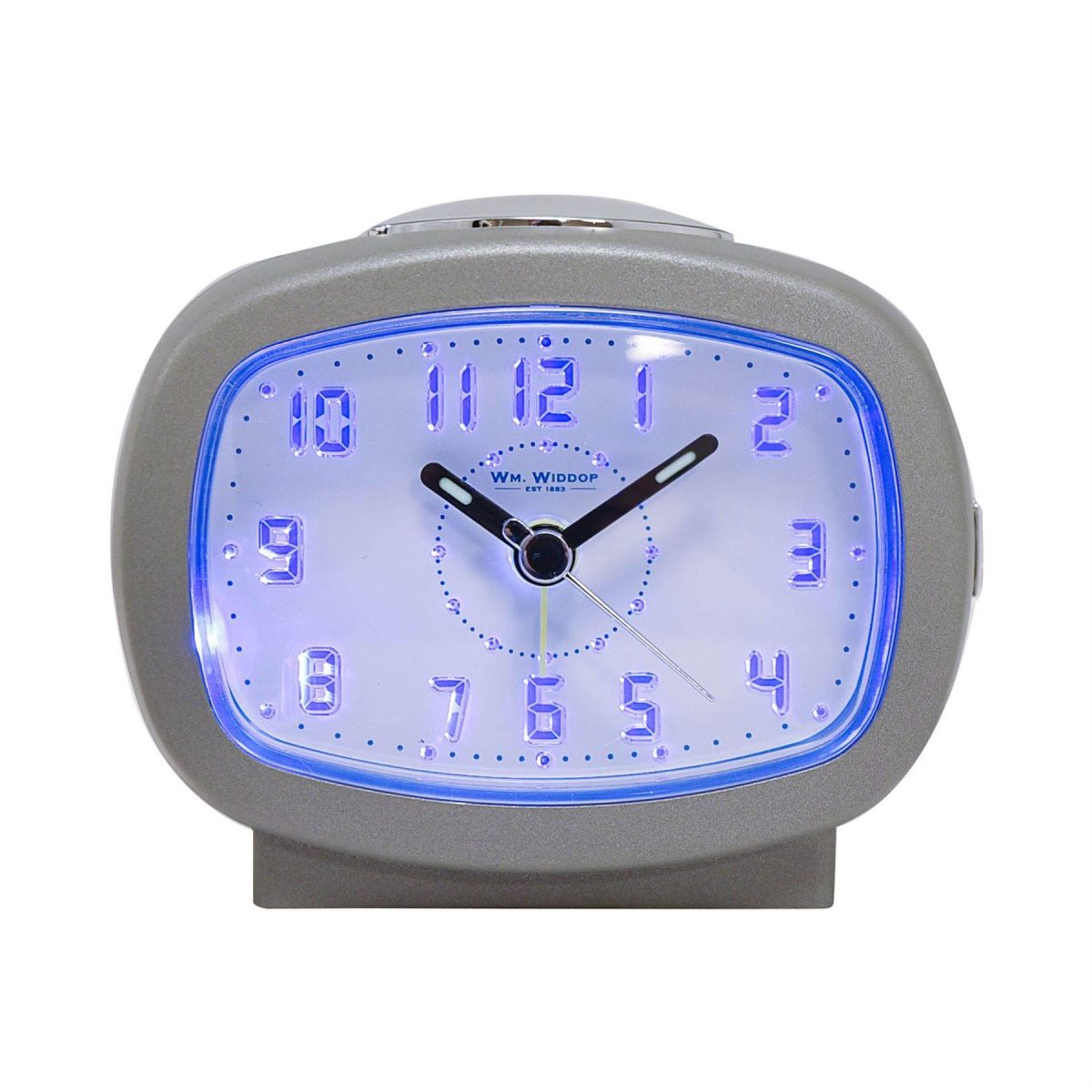Wm Widdop Qtz Beep Alarm LED Dial/Snooze Silver